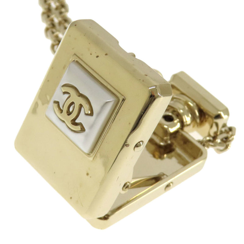 Cc Logo Pendant Necklace Gold-Tone Metal