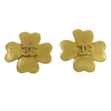 Cc Logo Clover Clip-On Earrings Metal