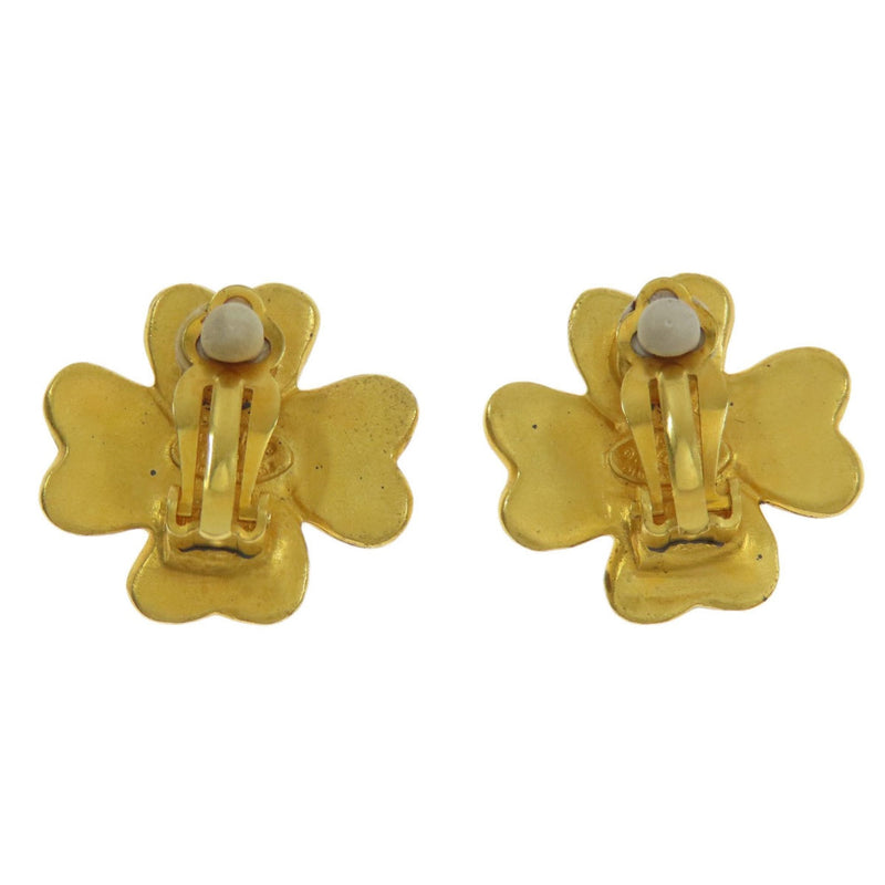 Cc Logo Clover Clip-On Earrings Metal