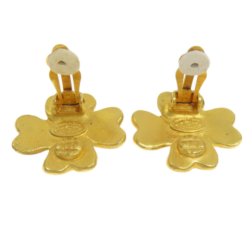 Cc Logo Clover Clip-On Earrings Metal