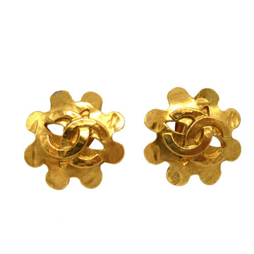 Cc Logo Clip-On Earrings Gold-Tone Metal