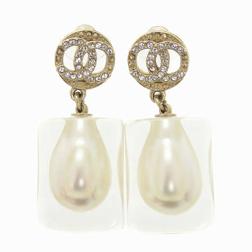 Chanel Cc Logo Earrings Gold-Tone Metal