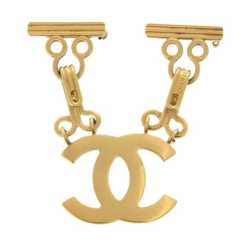Chanel Cc Logo Brooch Gold-Tone Metal