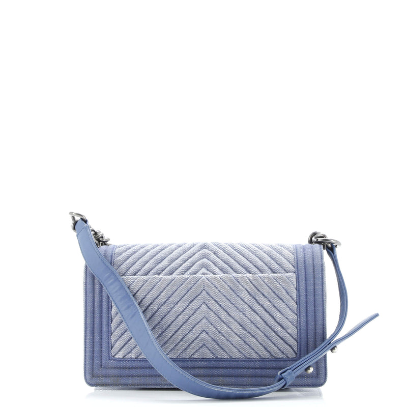 Boy Flap Bag Chevron Denim Old Medium