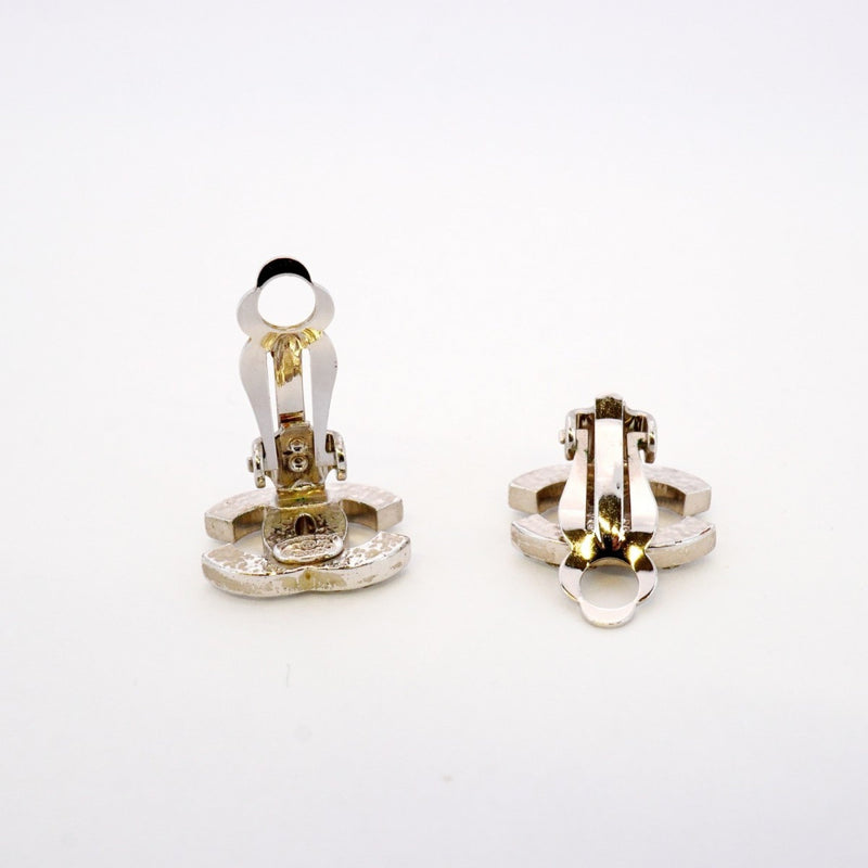 Cc Logo Clip-On Earrings Silver-Tone