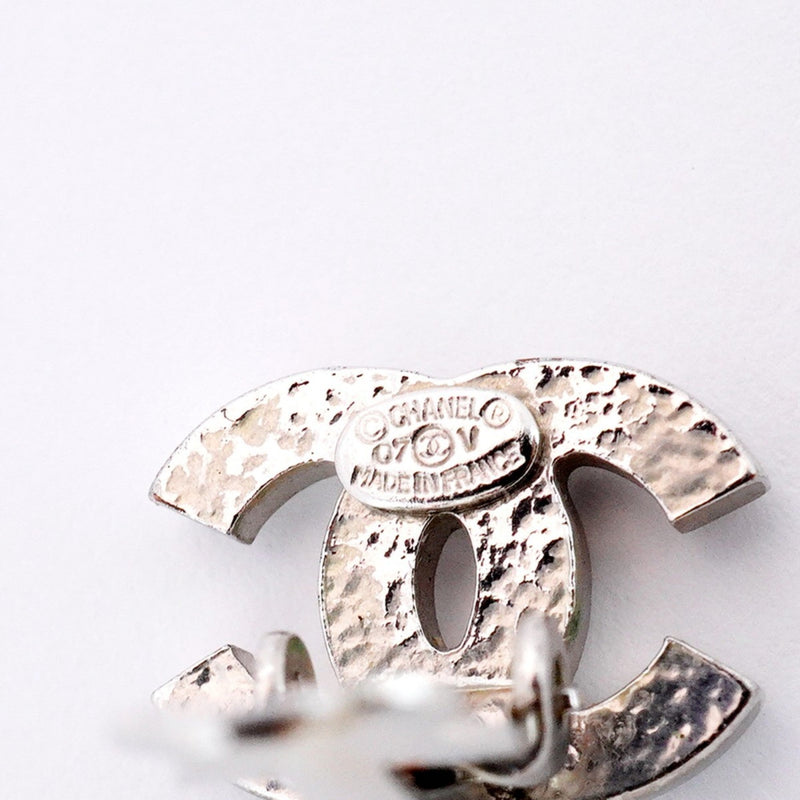 Cc Logo Clip-On Earrings Silver-Tone