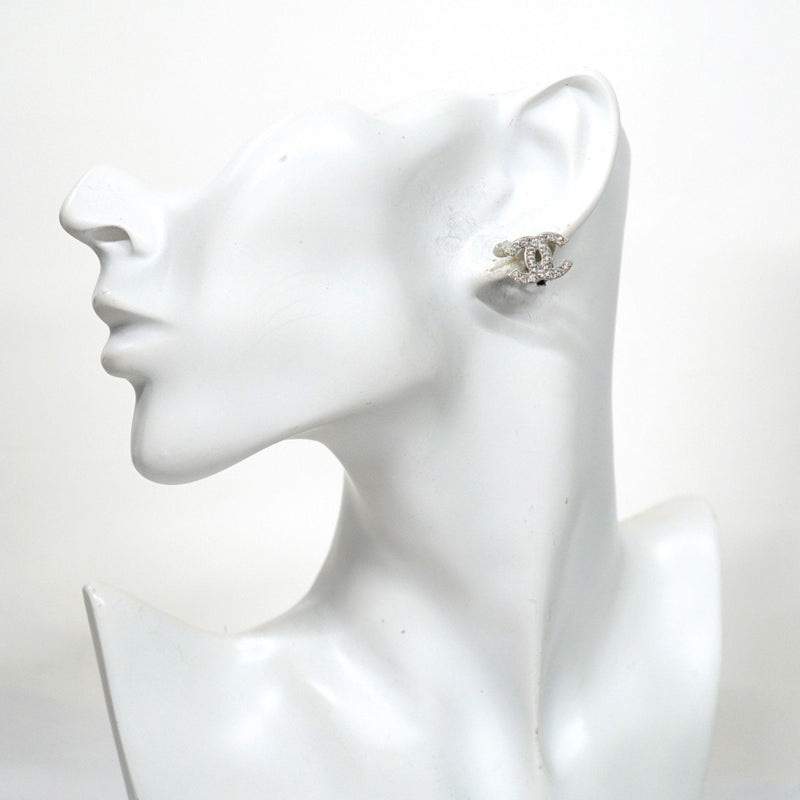 Cc Logo Clip-On Earrings Silver-Tone