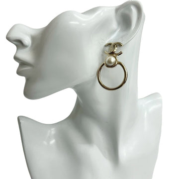 Cc Logo Hoop Earrings Metal Gold-Tone
