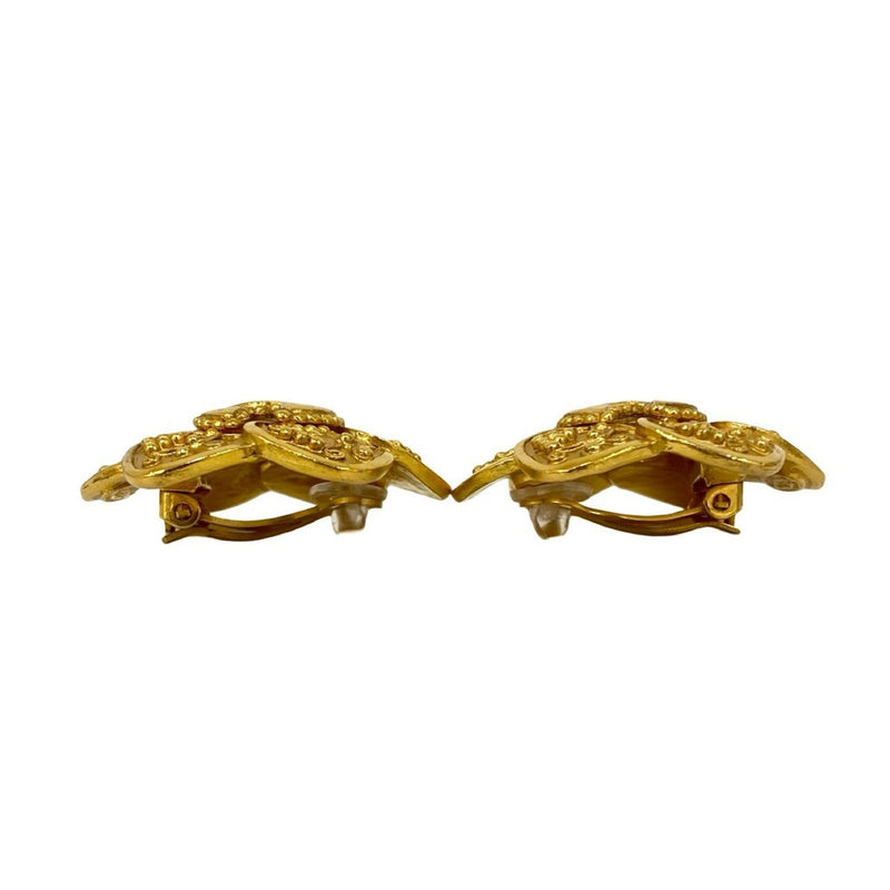 Cc Logo Clip-On Earrings Metal Gold-Tone