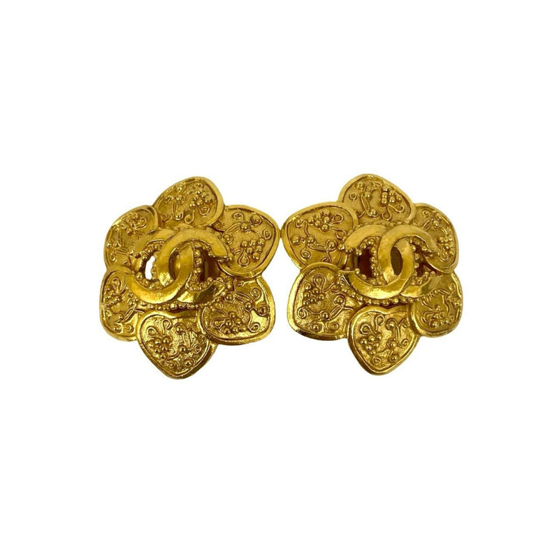 Cc Logo Clip-On Earrings Metal Gold-Tone