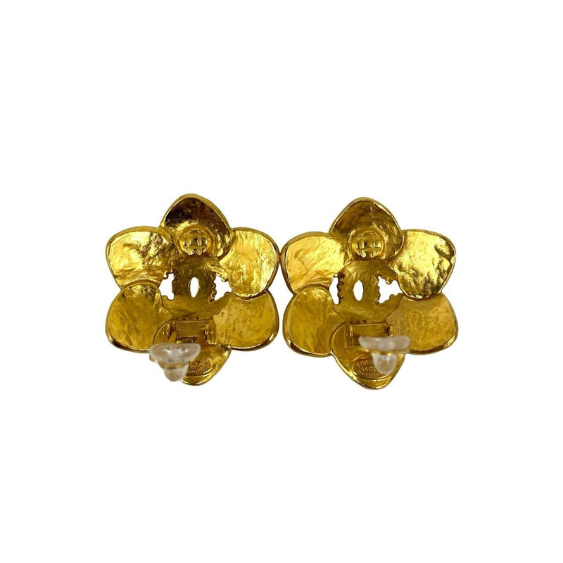 Cc Logo Clip-On Earrings Metal Gold-Tone