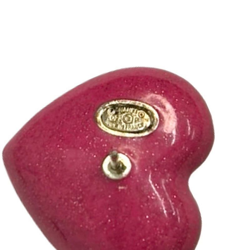 Cc Logo Heart Earrings Gold-Tone Metal