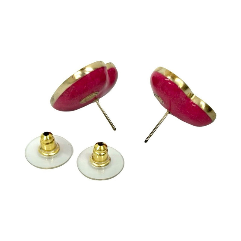 Cc Logo Heart Earrings Gold-Tone Metal