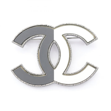 Chanel Cc Logo Brooch Sterling Silver