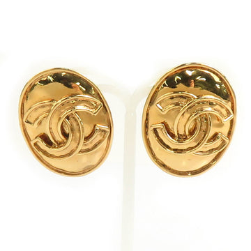 Cc Logo Clip-On Earrings Gold-Tone Metal