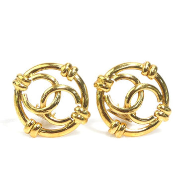 Chanel Cc Logo Clip-On Earrings Gold-