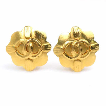 Cc Logo Clip-On Earrings Gold-Tone Metal