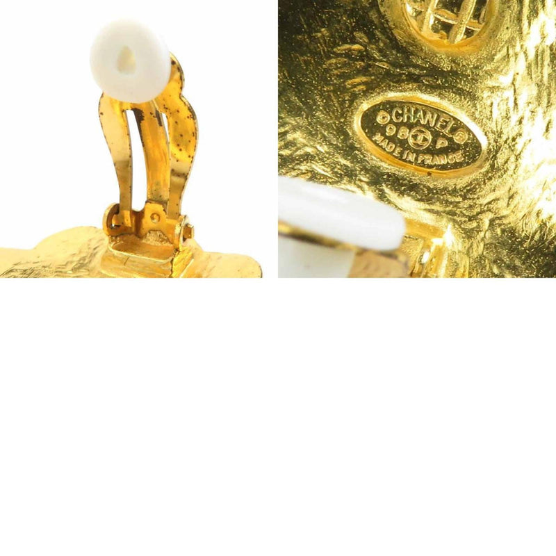 Cc Logo Clip-On Earrings Gold-Tone Metal