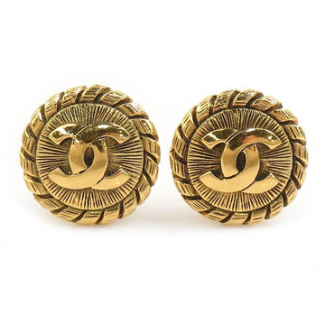 Cc Logo Clip-On Earrings Gold-Tone Metal