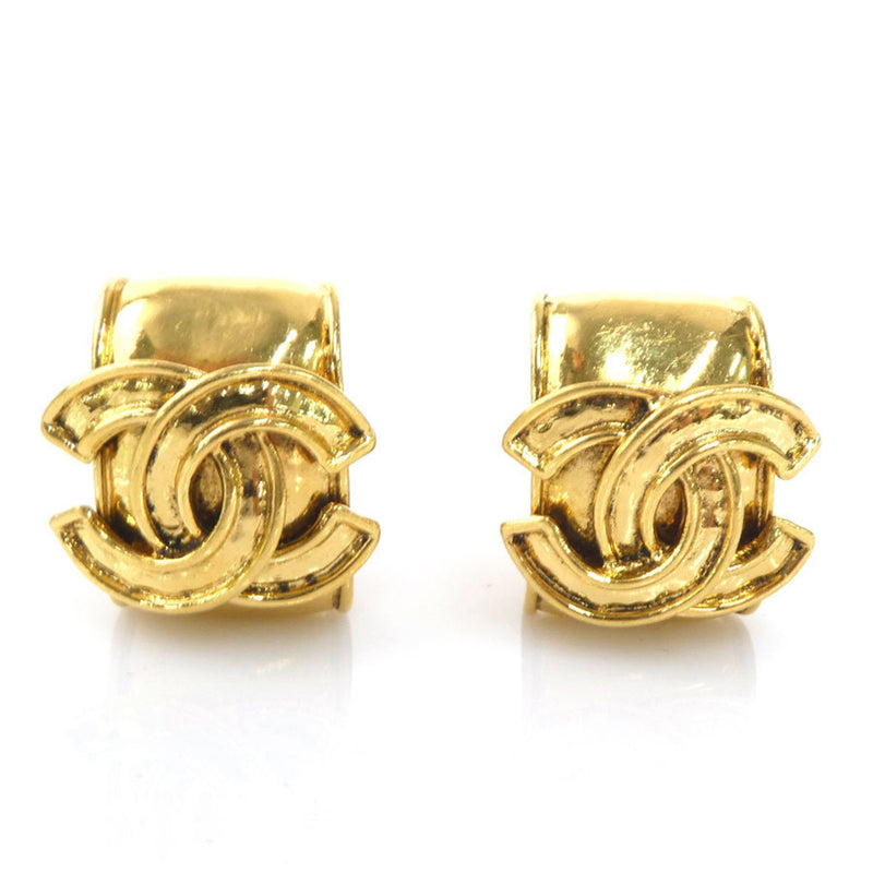 Cc Logo Clip-On Earrings Gold-Tone Metal