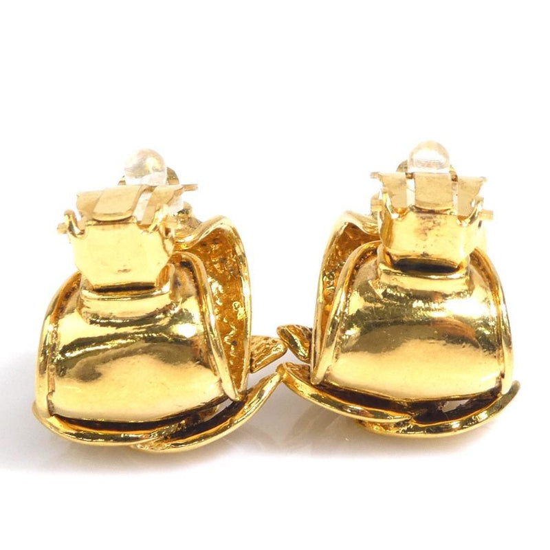 Cc Logo Clip-On Earrings Gold-Tone Metal
