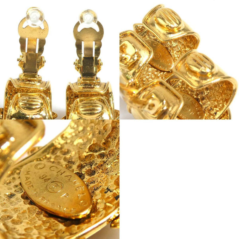 Cc Logo Clip-On Earrings Gold-Tone Metal