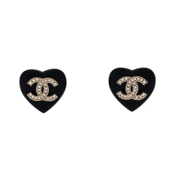 Cc Heart Stud Earrings Resin With