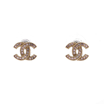Cc Stud Earrings Metal With Crystals