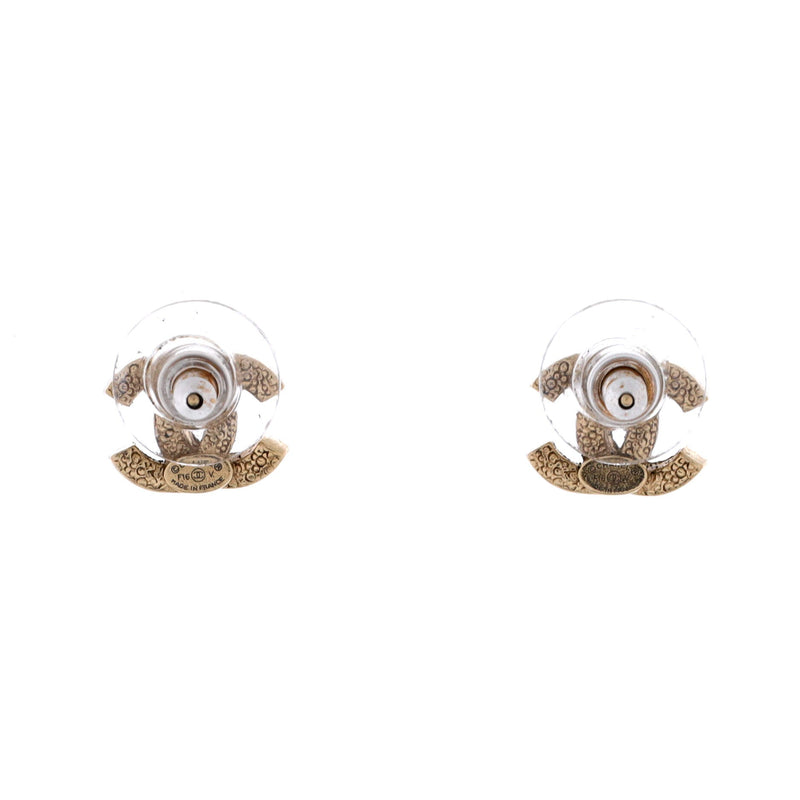 Cc Stud Earrings Metal With Crystals