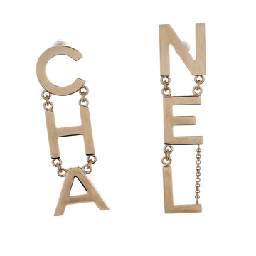 Cha-Nel Drop Earrings Metal