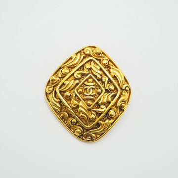 Vintage Brooch Metal Arabesque Crane