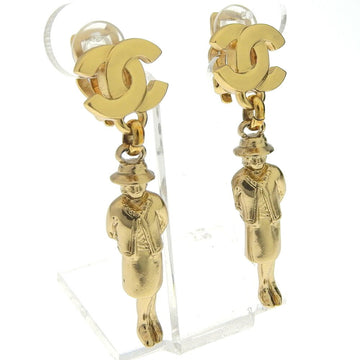 Chanel Cc Logo Earrings Metal Gold-Tone