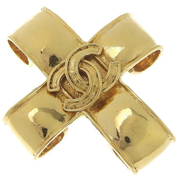 Chanel Cc Logo Cross Brooch Metal