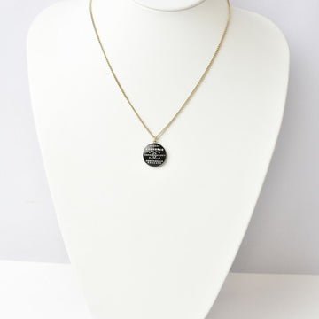 Chanel Pendant Necklace Plastic Black