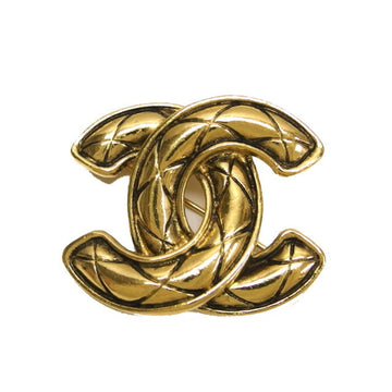 Chanel Cc Logo Brooch Gold-Tone Metal