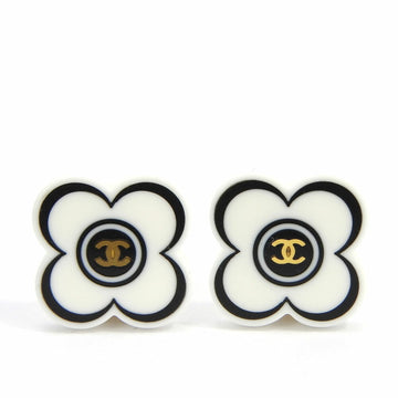 Cc Logo Clover Flower Earrings Metal