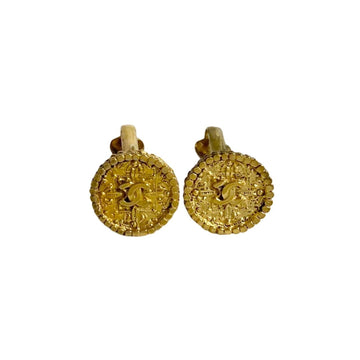Cc Logo Clip-On Earrings Metal Gold-Tone
