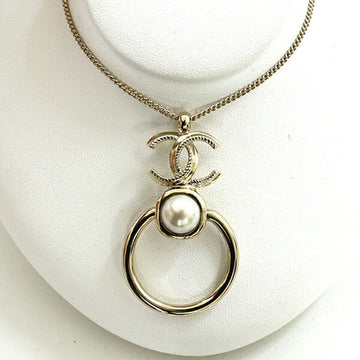 Chanel Pendant Necklace Brass Light Gold