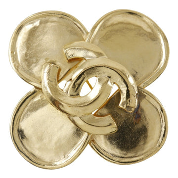 Chanel Clover Brooch Metal