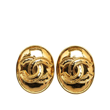Cc Logo Clip-On Earrings Metal Gold-Tone