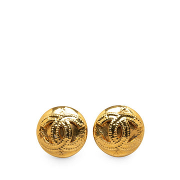 Cc Logo Clip-On Earrings Metal Gold-Tone
