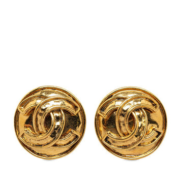 Cc Logo Clip-On Earrings Metal Gold-Tone
