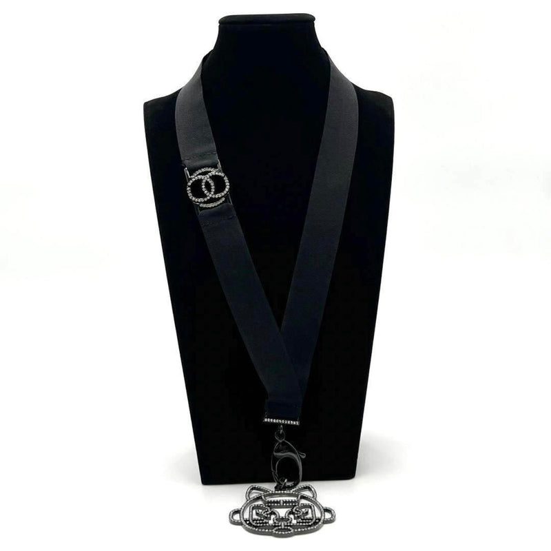 Pendant Necklace Metal And Rhinestone