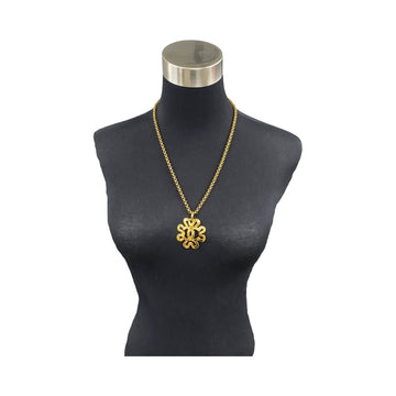 Cc Logo Chain Pendant Necklace Metal