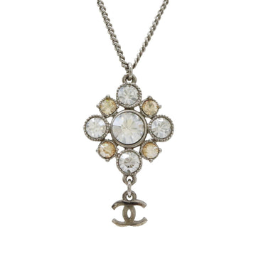 Cc Logo Pendant Necklace Silver-Tone