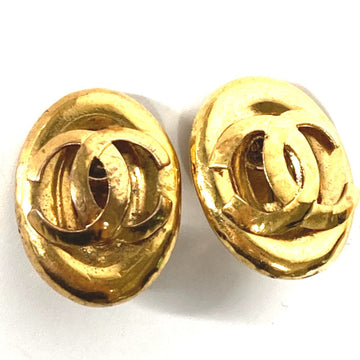 Chanel Vintage Earrings Gold-Tone Metal