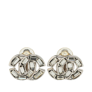 Cc Logo Clip-On Earrings Metal Silver-