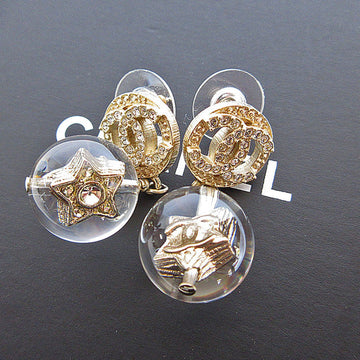Cc Logo Earrings Gold-Tone Metal