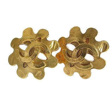 Cc Logo Clip-On Earrings Gold-Tone Metal