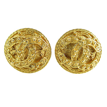 Cc Logo Clip-On Earrings Gold-Tone Metal